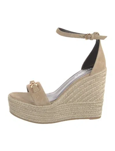 Pre-owned Versace Crystal Embellishments Espadrilles