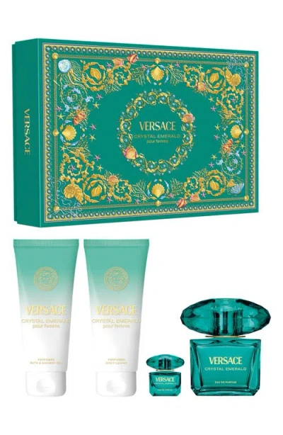 Versace Crystal Emerald Eau De Parfum Gift Set $220 Value In Transparent