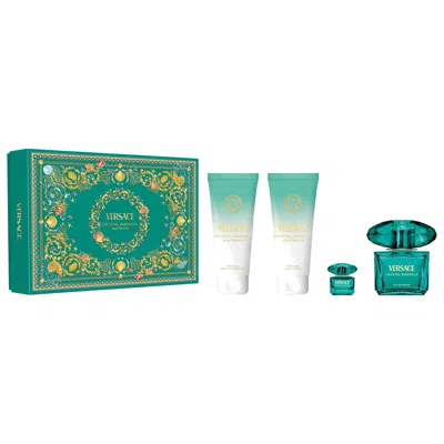 Versace Crystal Emerald Perfume Gift Set In Transparent