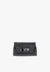 Versace Crystal Gianni Ribbon Clutch Bag In Black