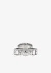 Versace Crystal Gianni Ribbon Ring In Silver