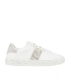 Versace Crystal Greca Low-top Sneakers In White