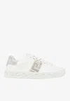 Versace Crystal Greca Low-top Sneakers In White
