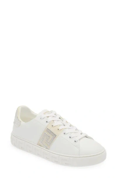 Versace "greca Crystal Sneakers In White