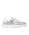 Versace Crystal Greca Sneakers In White
