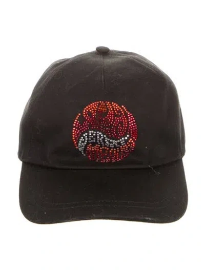Pre-owned Versace Crystal Hat Size 58 In Black