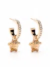 Versace Crystal La Medusa Hoop Earrings In Metallic