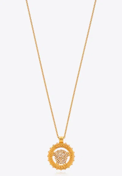 Versace Crystal Medusa 95 Chain Necklace In Gold