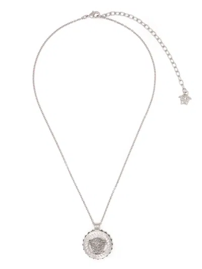 Versace Crystal Medusa '95 Necklace In Silver