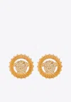 Versace Medusa Embellished Earrings In Gold