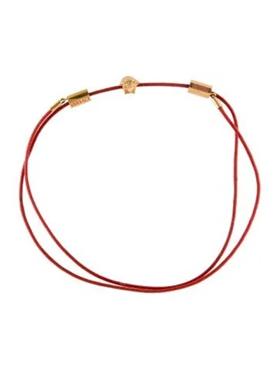 Pre-owned Versace Crystal Medusa Collar Necklace, 30" In Orange