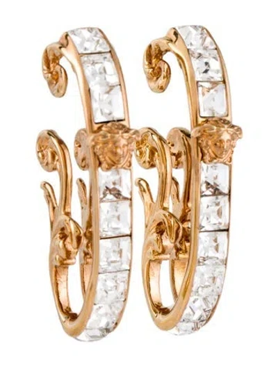 Pre-owned Versace Crystal Medusa Ear Cuff Earrings In Multi