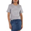 Versace Crystal Medusa Embellished T-shirt In Gray
