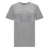 Versace Logo-embroidered T-shirt In Grey