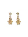 Versace Crystal La Medusa Hoop Earrings In Gold