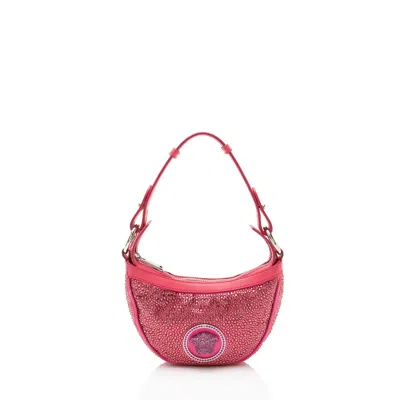 Versace Crystal Medusa Mini Hobo In Pink
