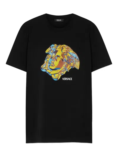 Versace Crystal Medusa Study T-shirt In Black