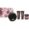 Versace Crystal Noir Eau De Parfum 4-piece Gift Set $231 Value In Transparent