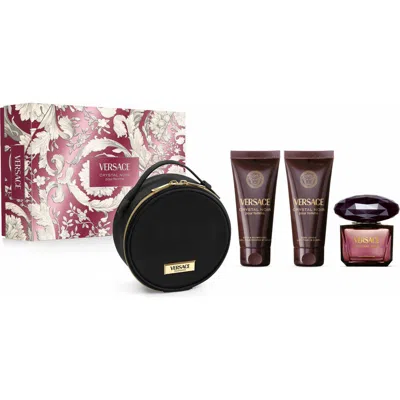 Versace Crystal Noir Eau De Parfum 4-piece Gift Set $231 Value In Transparent