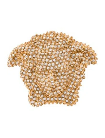 Pre-owned Versace Crystal Pin Brooch In Transparent