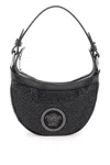 Versace Crystal Embellished Medusa Bag In Black
