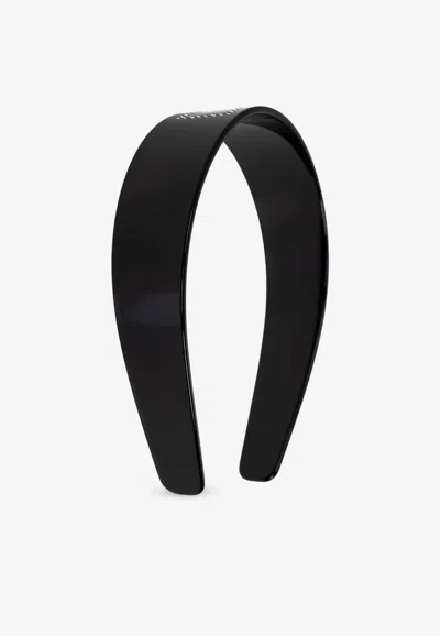 Versace Crystal  Milano Headband In Black