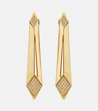 Versace Crystal-embellished Drop Earrings In Gold