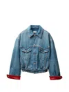 Versace Cuff Collared Jacket In Blue