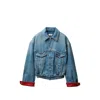 Versace Cuff Collared Jacket In Blue