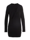 Versace Black Slashed Mini Dress In Black