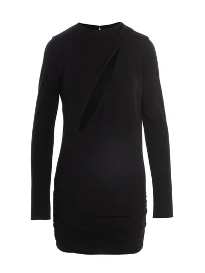VERSACE CUT OUT BLACK JERSEY DRESS