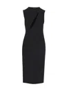 Versace Cut-out Black Midi Dress With Side Split In Black