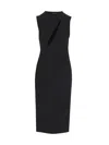 Versace Cut-out Black Midi Dress With Side Split In Black