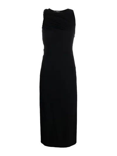 Versace Cut-out Black Midi Dress With Side Split
