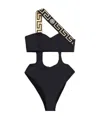 Versace Costume Intero Con Bordo Greca In Brown