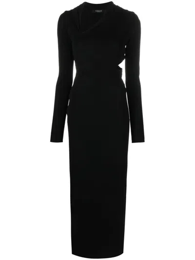 Versace Sustainable Viscose Dress With Cut-out Details In Black