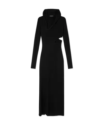 VERSACE VERSACE CUT-OUT LONG SLEEVED HOODED MAXI DRESS