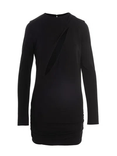 Versace Cut Out Jersey Dress In Black