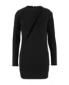 Versace Black Fitted Minidress With Cut-out Detail In Viscose Woman In Black