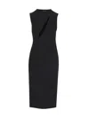 Versace Cut-out Black Midi Dress With Side Split In Black