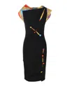 Versace Cut-out Midi Dress In Black