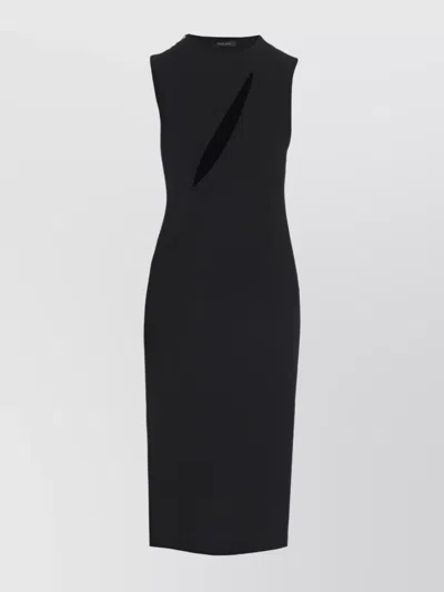 Versace Cut-out Black Midi Dress With Side Split