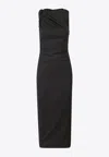 Versace Sleeveless Midi Dress With Cutouts In Black