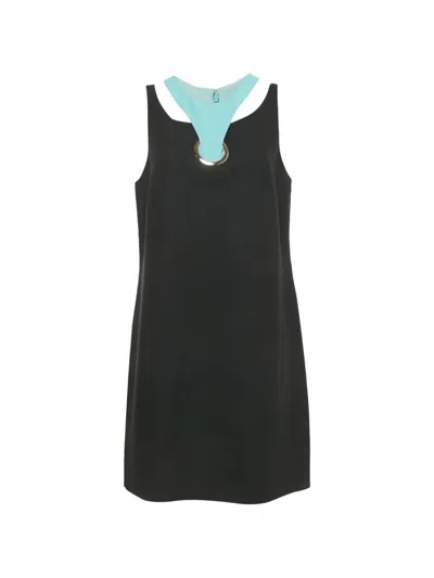 Pre-owned Versace Cut-out Silk Dress In Black