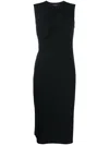 Versace Sleeveless Midi Dress With Cutouts In Schwarz