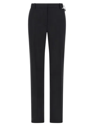 Versace Cut-out Stretch Wool Pants In Black