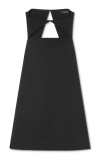 Versace Wool Blend Straight Mini Dress With Cut-out In Black