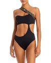 Versace Costume Intero Con Bordo Greca In Black