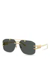 Versace 60mm Rectangular Sunglasses In Dark Gray