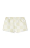 VERSACE DAMIER-PRINT DUCHESS SATIN SHORTS